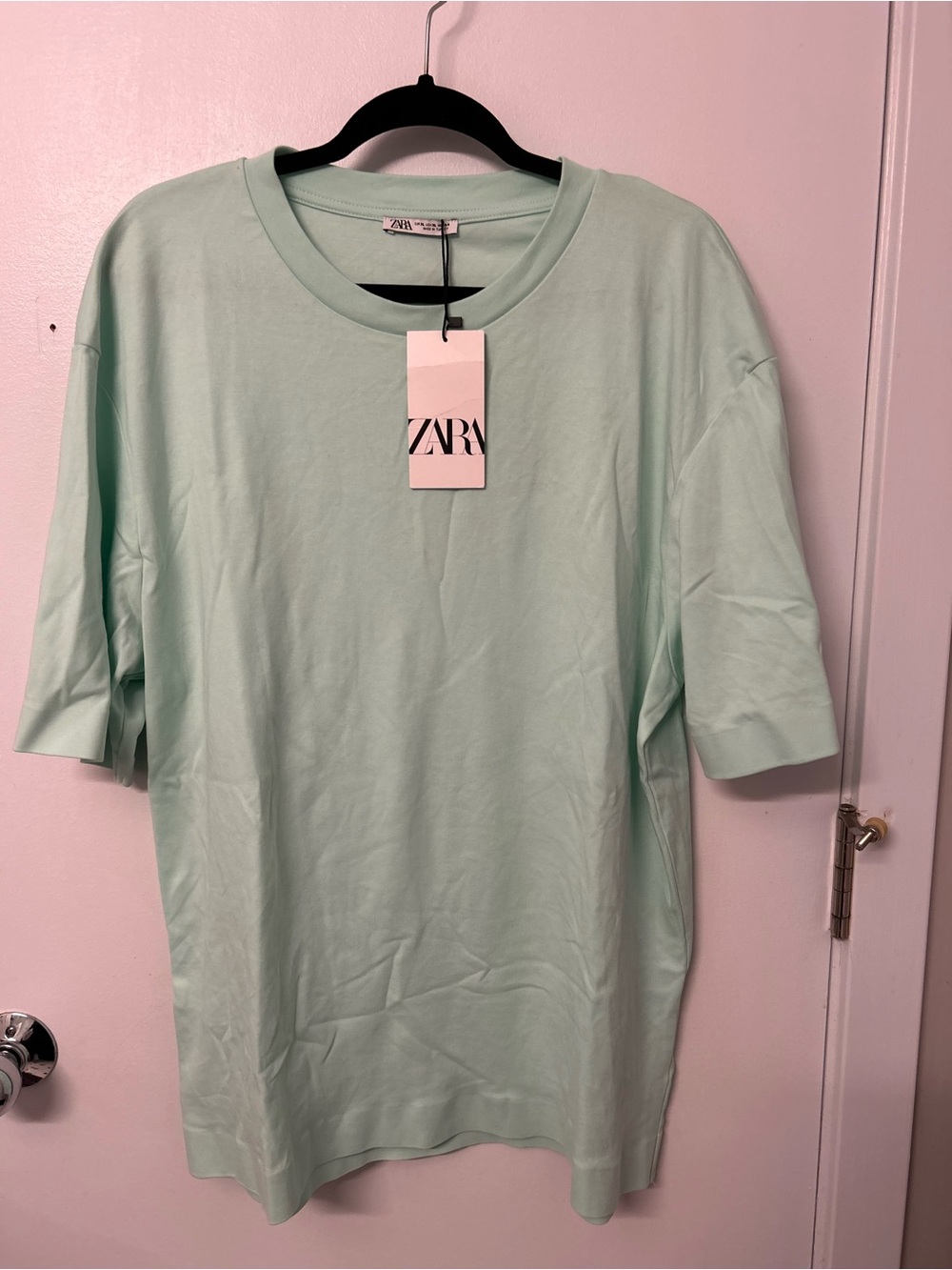 Zara Mint Green Short Sleeve Crew Neck Tee